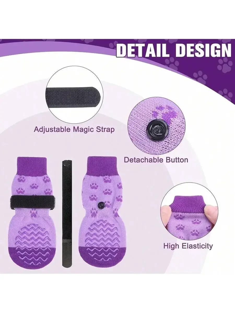 Dog Booties Paw Protector - 6 Buah Kaus Kaki Anjing Anti