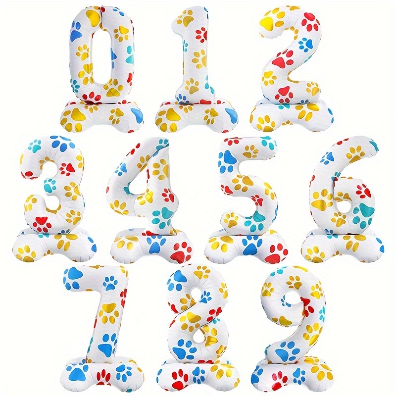Pet Supplies Vending Machine - 1 Buah Balon Angka Berdiri Putih