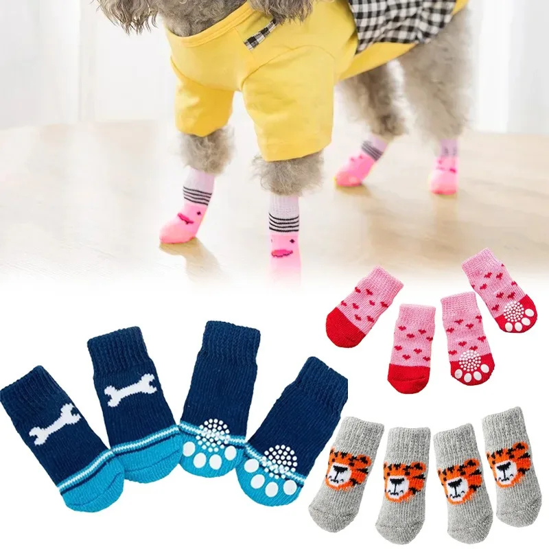 Dog Booties Paw Protector - 4Pcs Kaus Kaki Anjing Musim Dingin