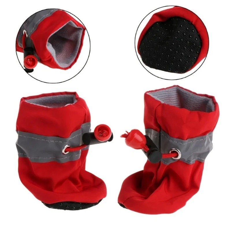 4 Buah Sepatu Bot Hujan Anjing - Dog Booties Paw Protector ulasan dan harga